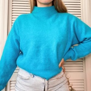 Teal turtle neck